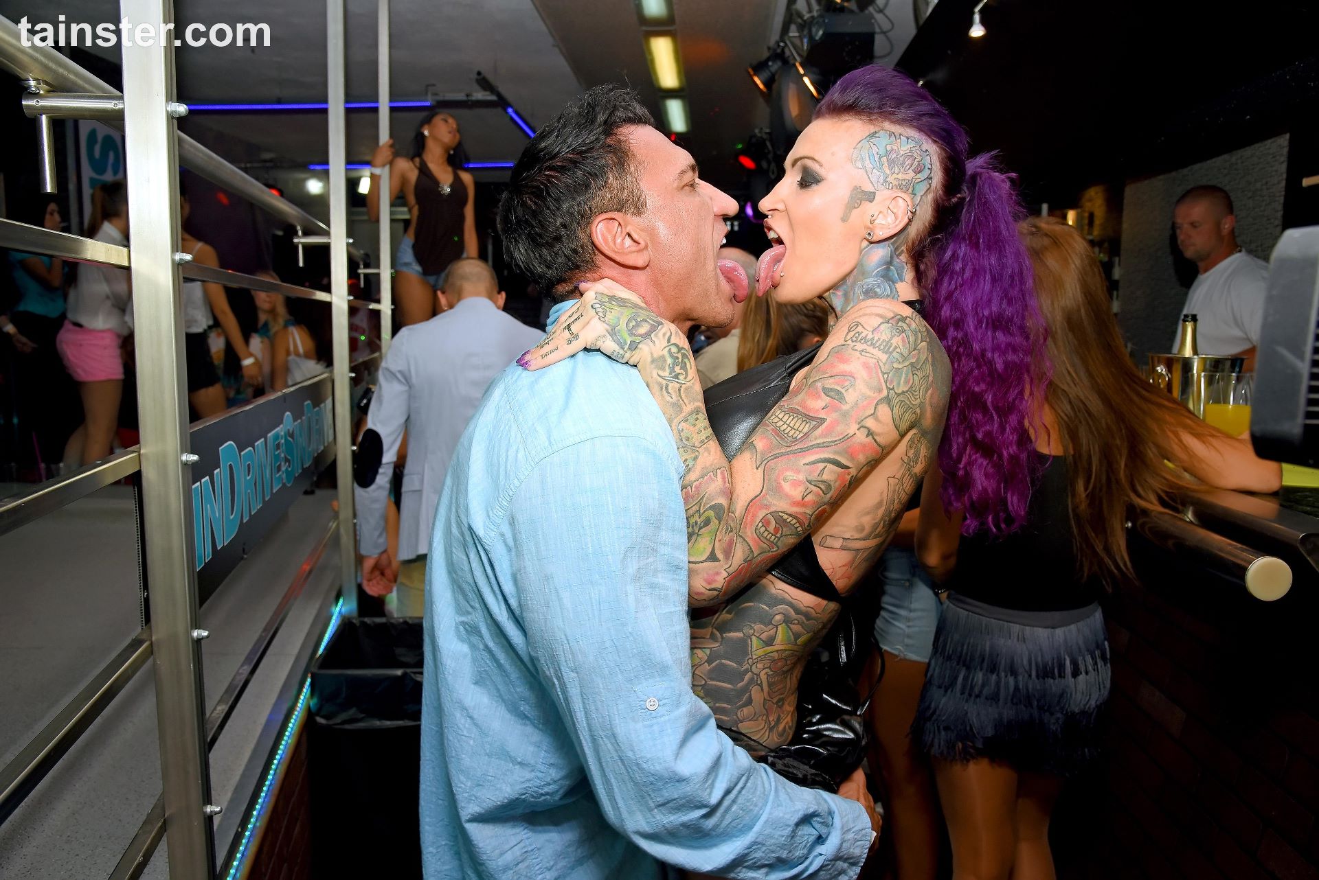 European dance club sex party