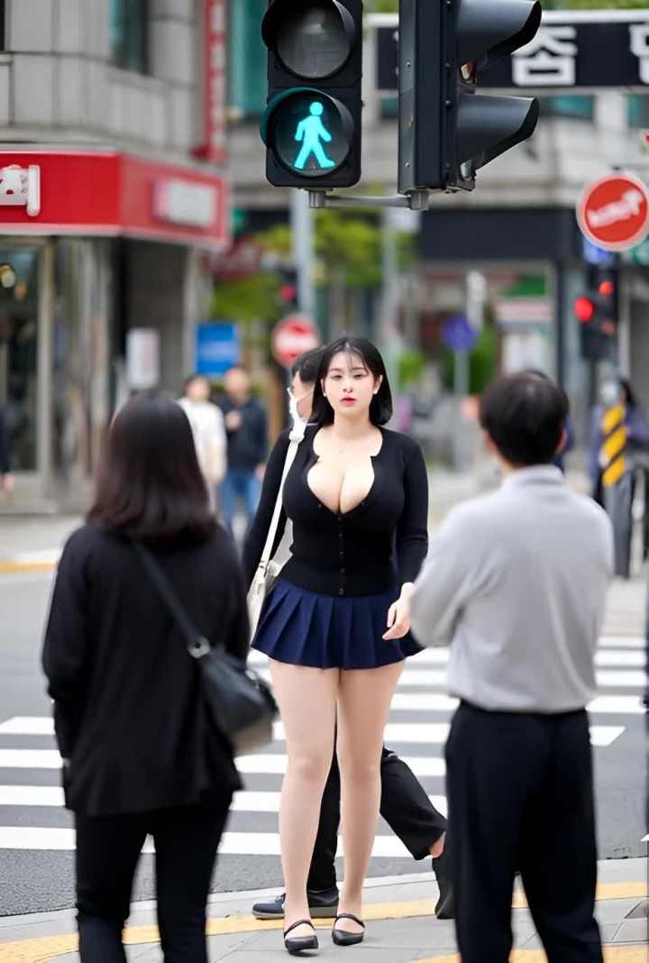 Beautiful Korean Busty On Street