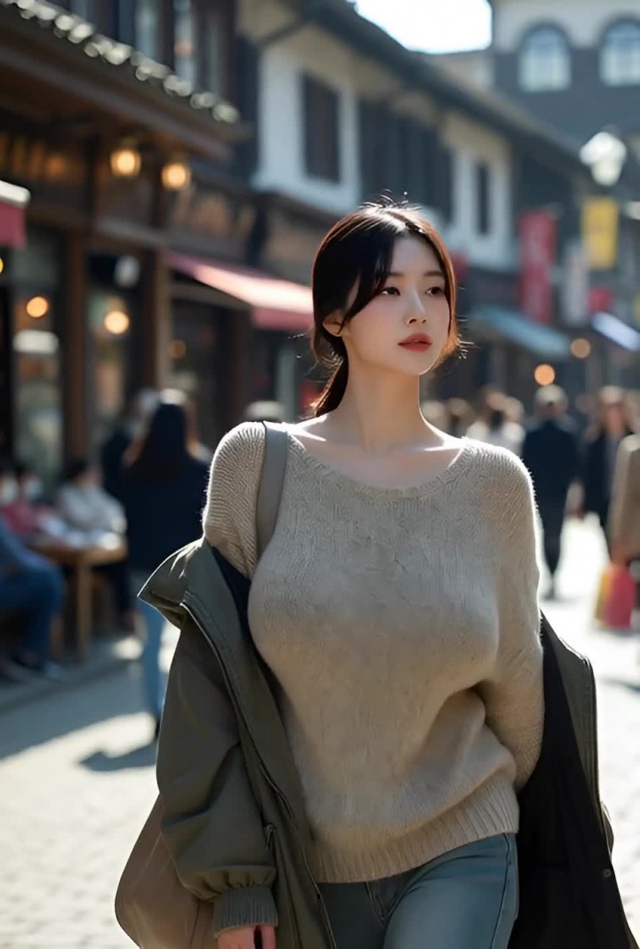 Beautiful Korean Busty On Street